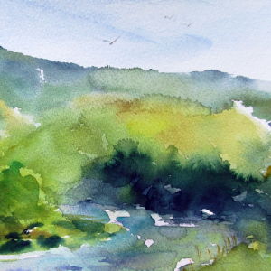 On the Genesee - Watercolor - 15x11 in.